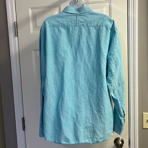 Banana Republic Heather Light Blue Long Sleeve Button Down Dress Shirt- Size XL - Picture 4 of 16